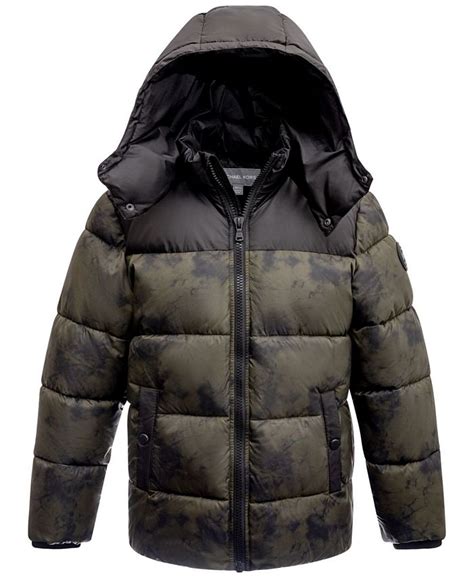 michael kors big boys heavy weight color blocked puffer jacket|Michael Kors lightweight puffer jacket.